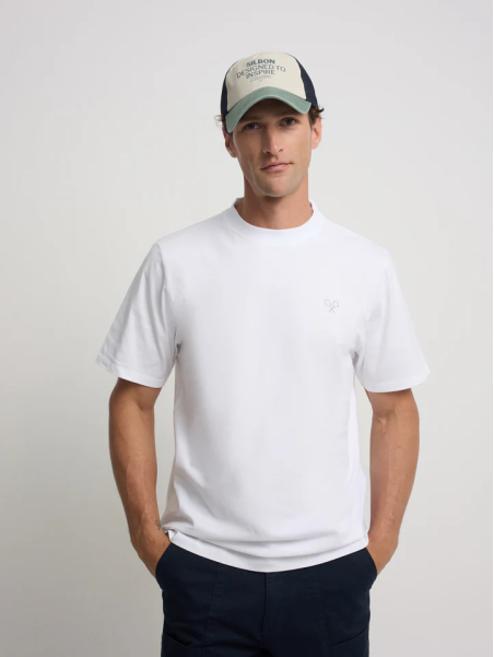 CAMISETA RAQUETAS LETTERING BLANCA SILBON