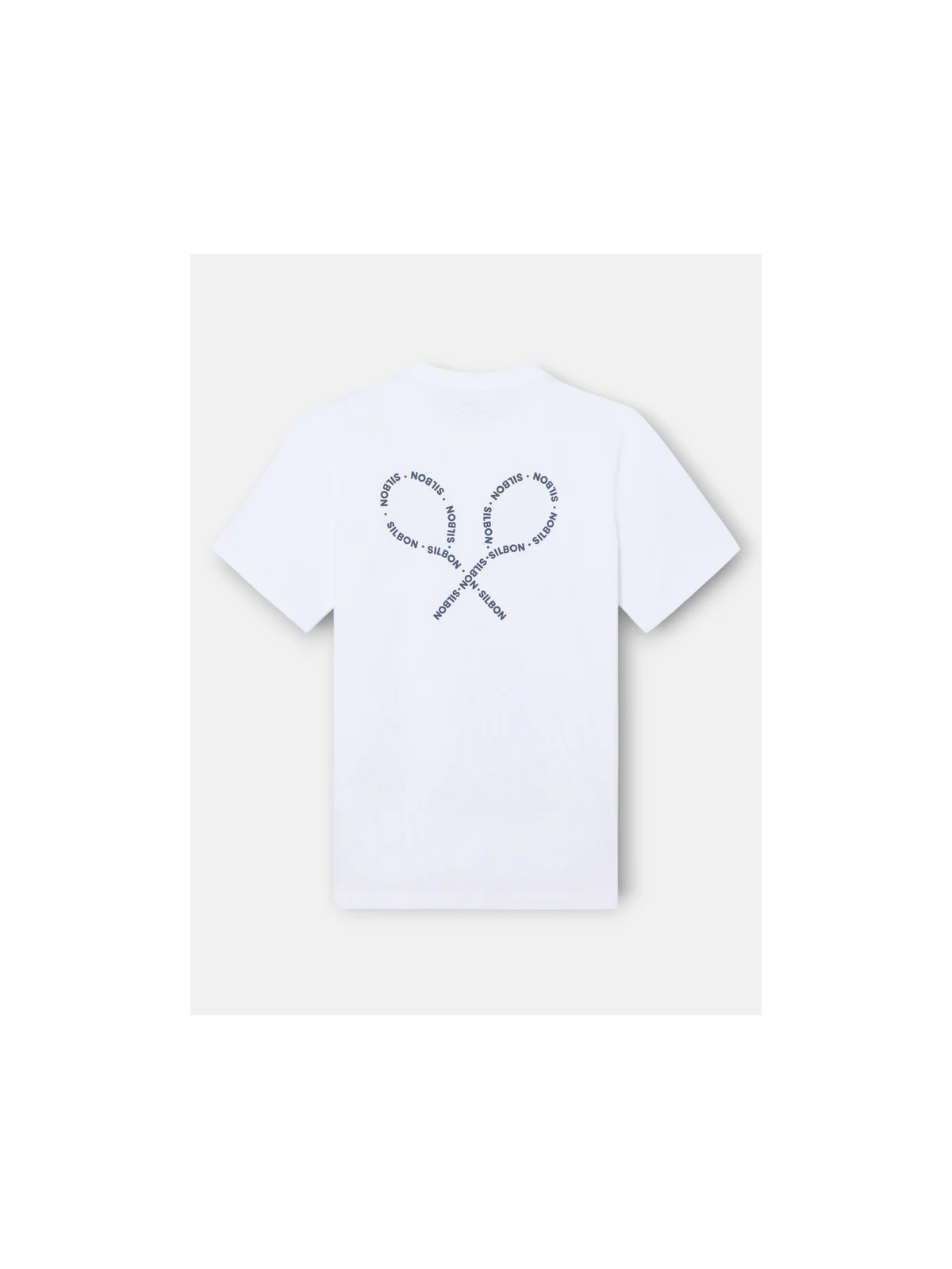 CAMISETA RAQUETAS LETTERING BLANCA SILBON