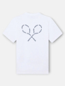 CAMISETA RAQUETAS LETTERING BLANCA SILBON