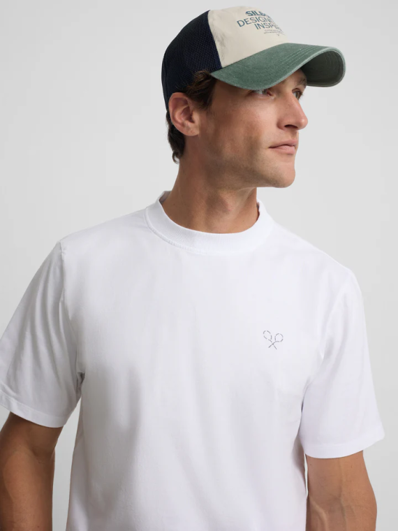 CAMISETA RAQUETAS LETTERING BLANCA SILBON