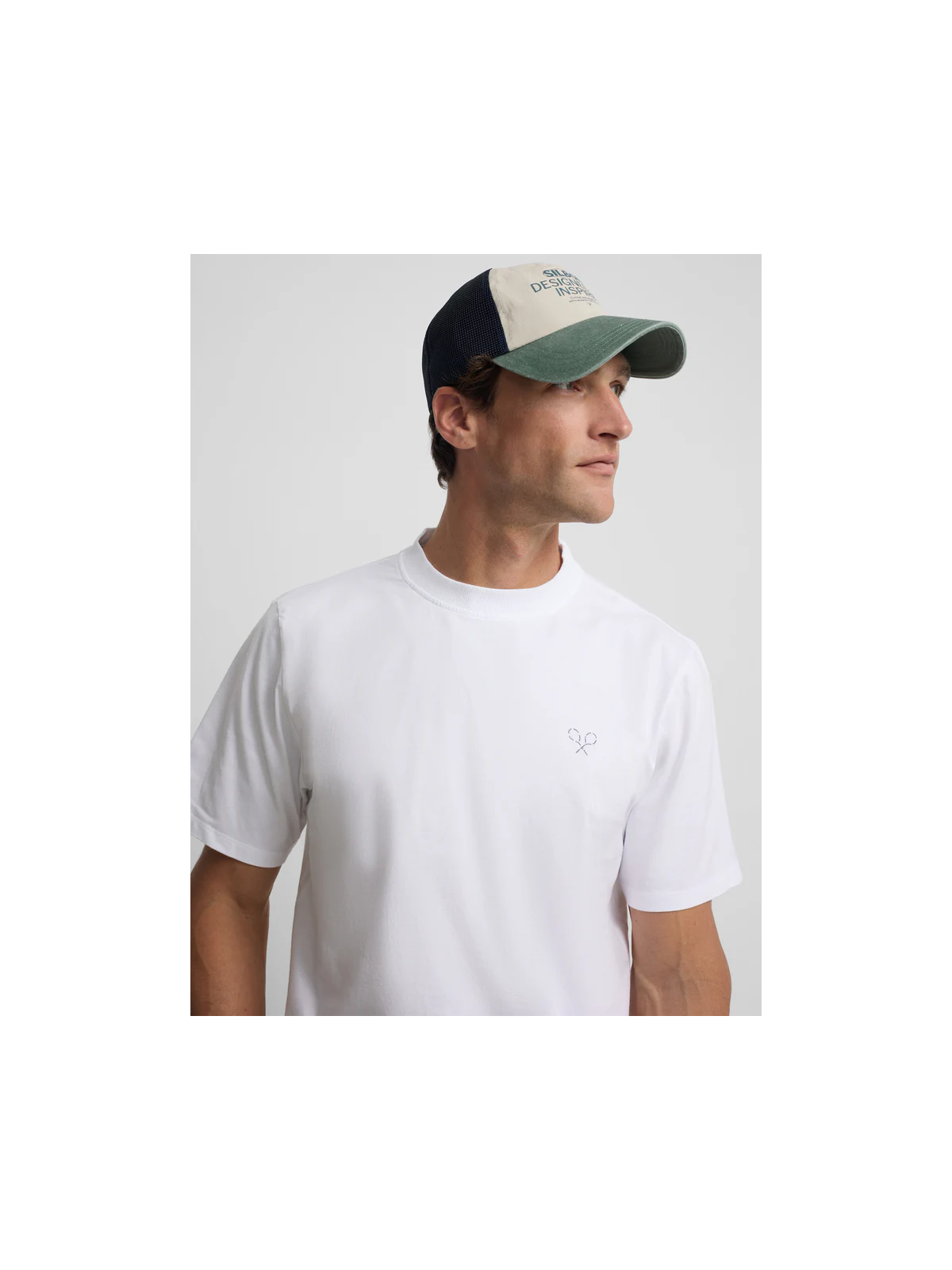 CAMISETA RAQUETAS LETTERING BLANCA SILBON