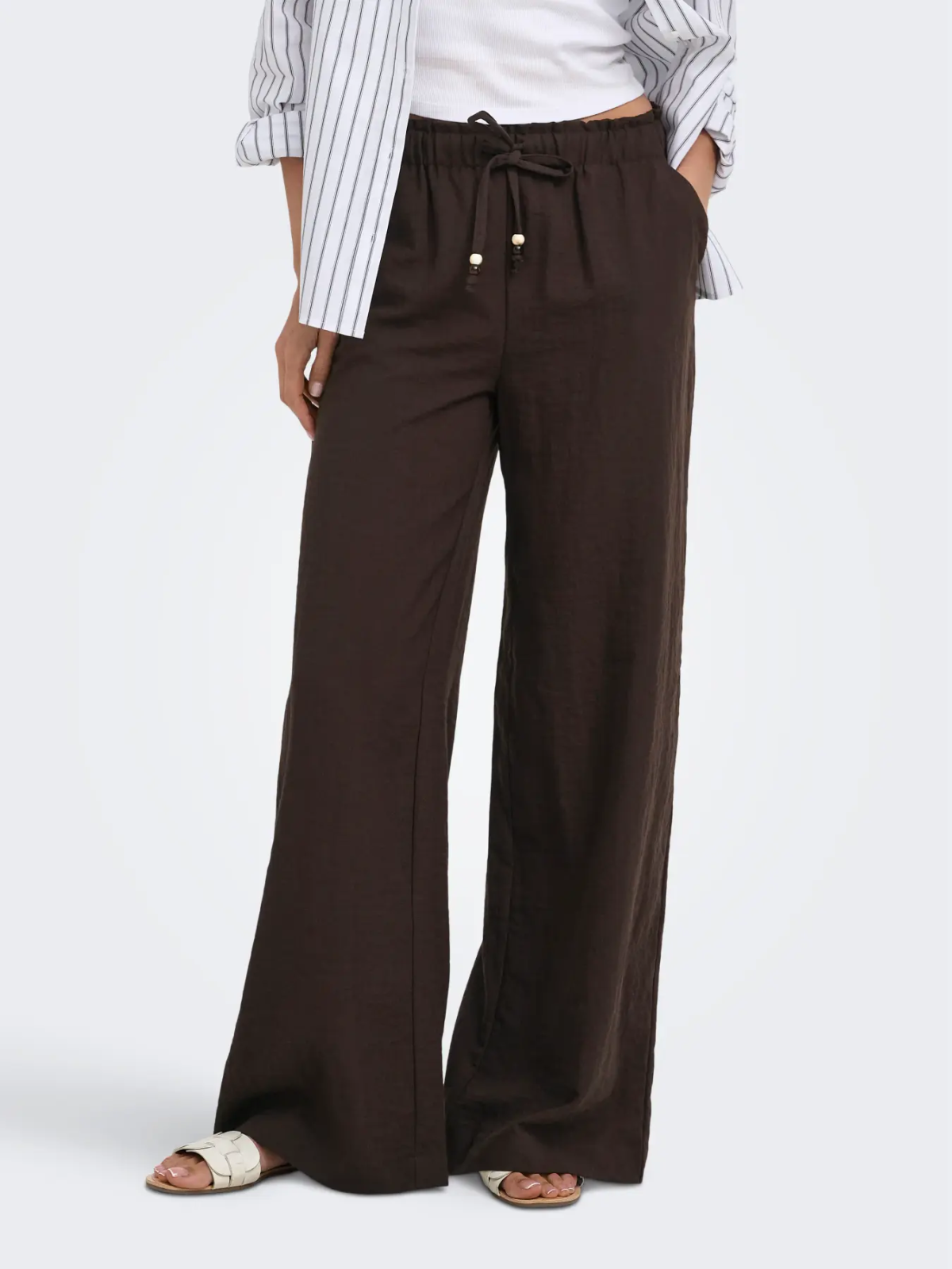 PANTALON MARRON LINO ONLY