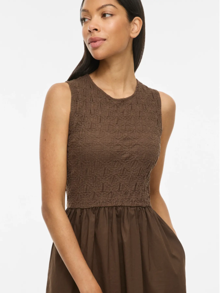 VESTIDO LARGO MARRON