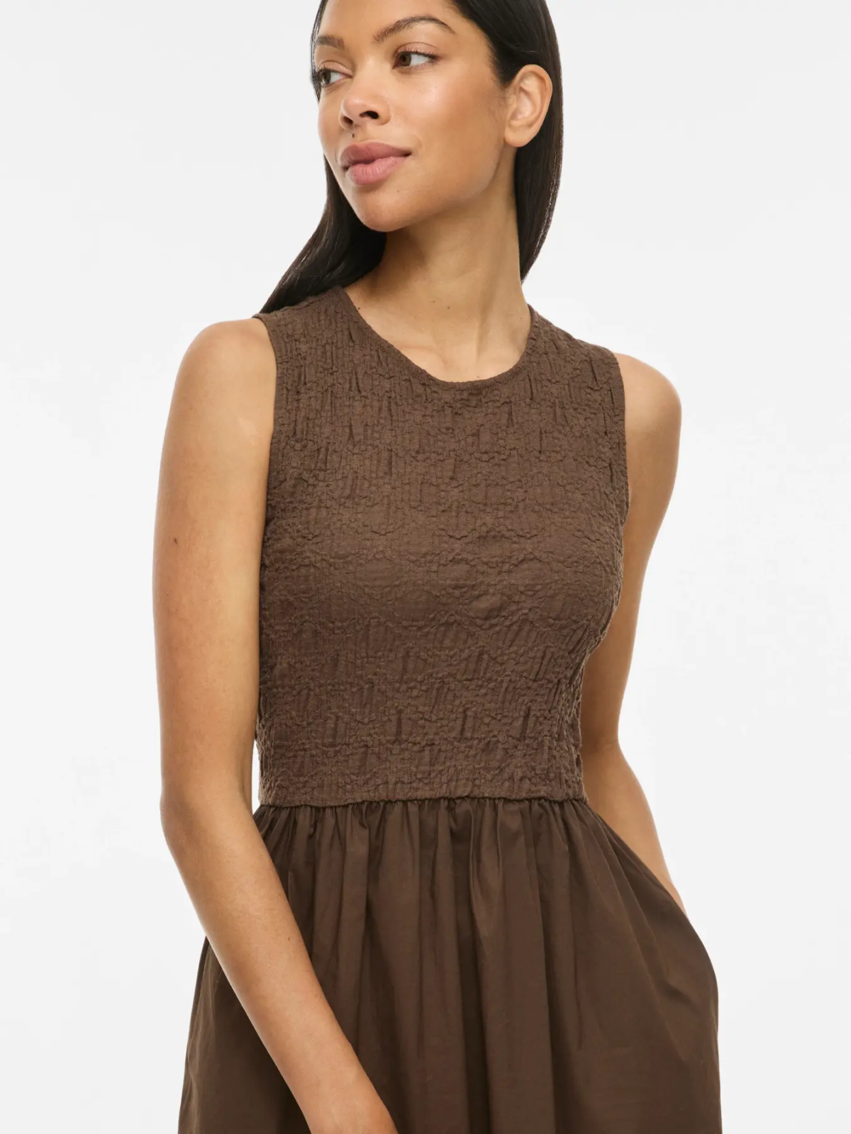 VESTIDO LARGO MARRON