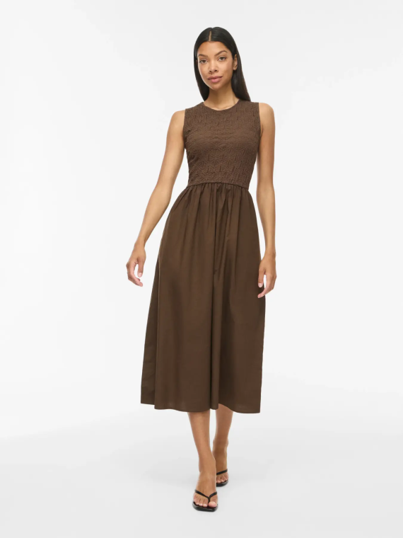 VESTIDO LARGO MARRON