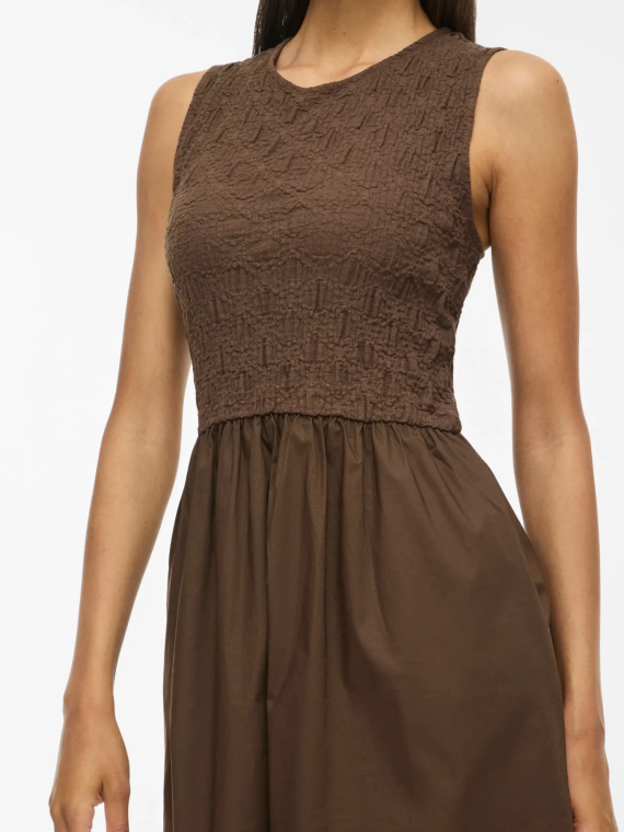 VESTIDO LARGO MARRON