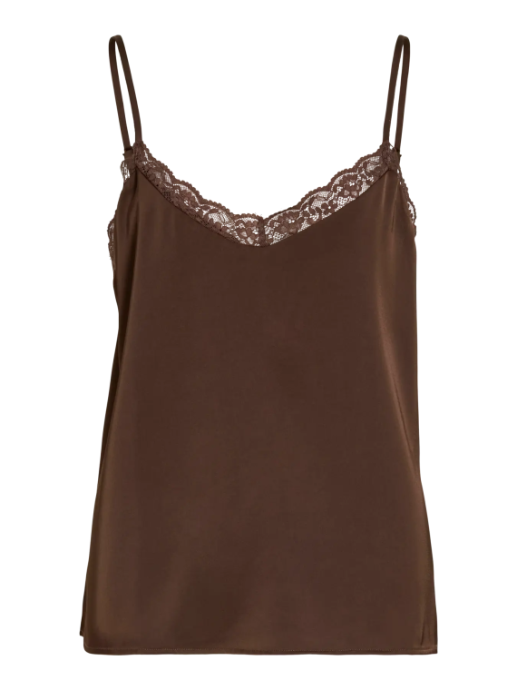 TOP SATEN MARRON