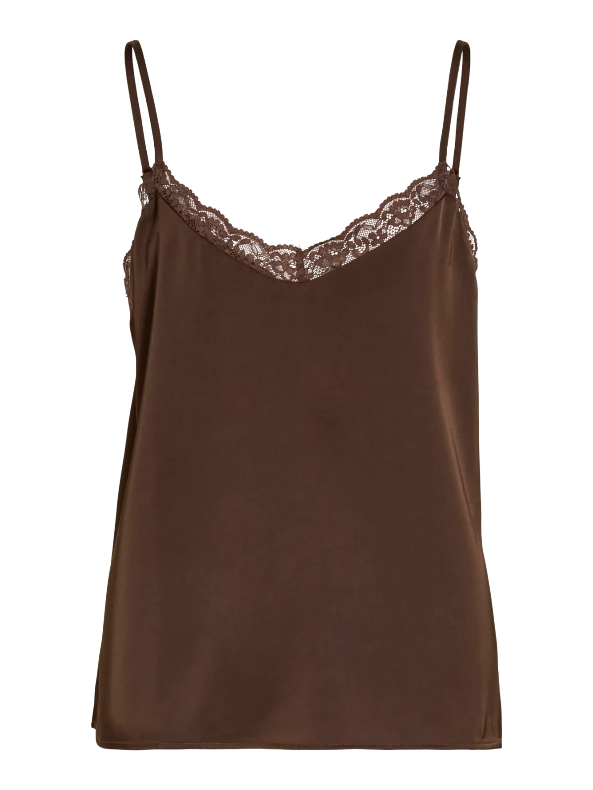 TOP SATEN MARRON