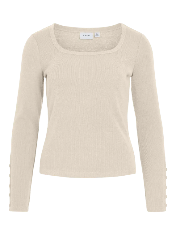 CAMISETA BEIGE BOTONES