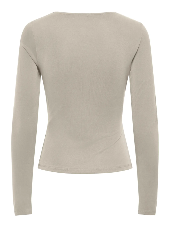 CAMISETA FRUNCIDA BEIGE