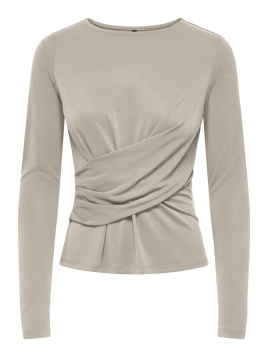 CAMISETA FRUNCIDA BEIGE