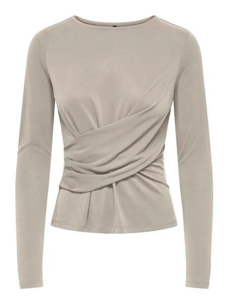 CAMISETA FRUNCIDA BEIGE