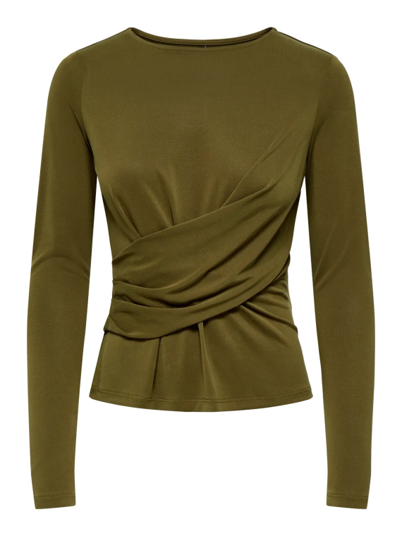 CAMISETA FRUNCIDA VERDE