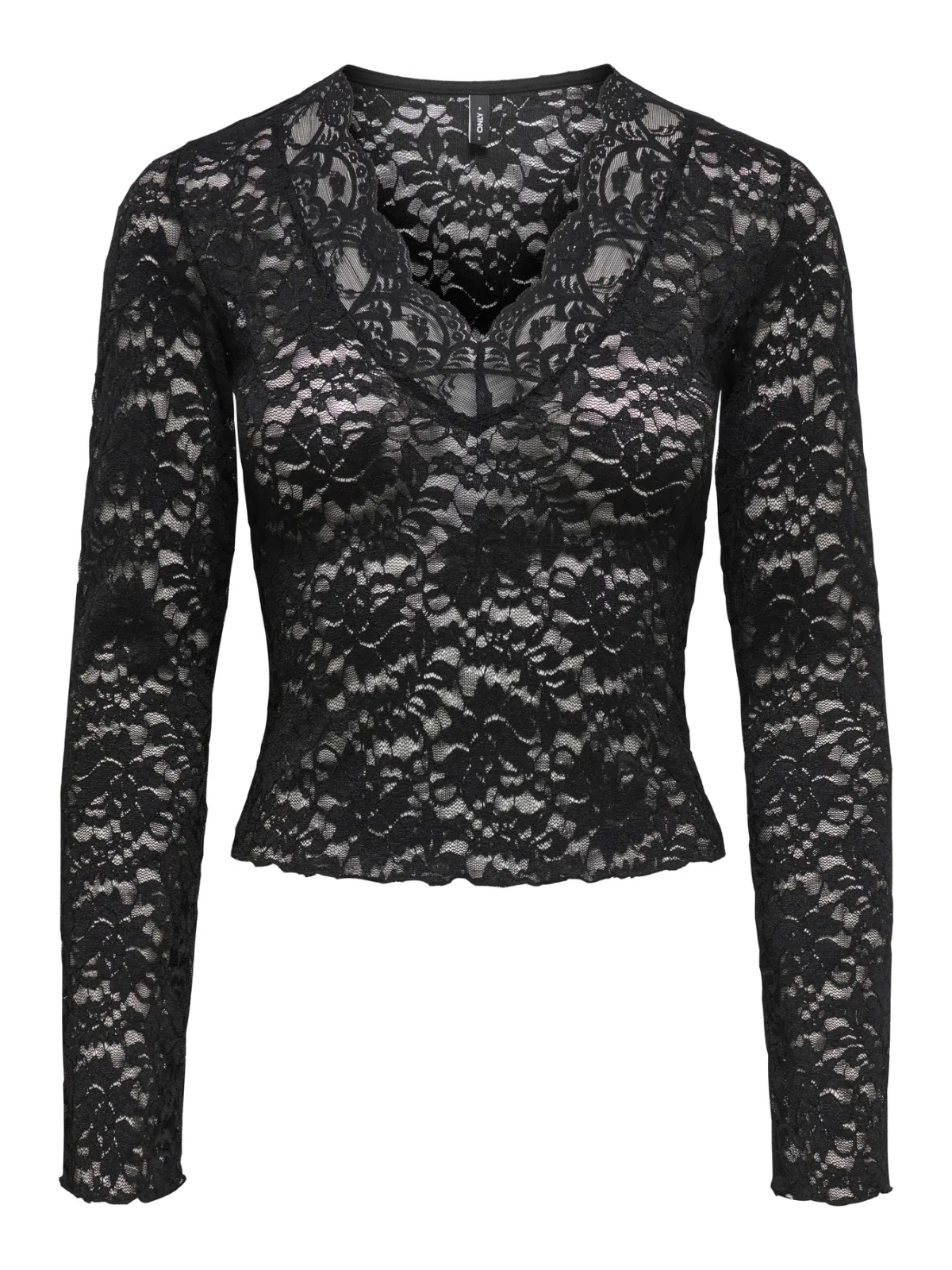 CAMISETA ENCAJE CUELLO PICO
