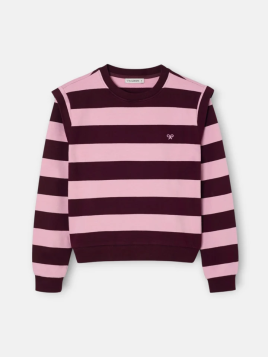 SUDADERA RAYAS BURDEOS Y ROSA