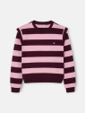 SUDADERA RAYAS BURDEOS Y ROSA
