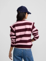 SUDADERA RAYAS BURDEOS Y ROSA