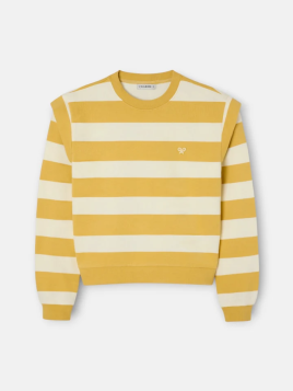 SUDADERA RAYAS MOSTAZA Y BEIGE
