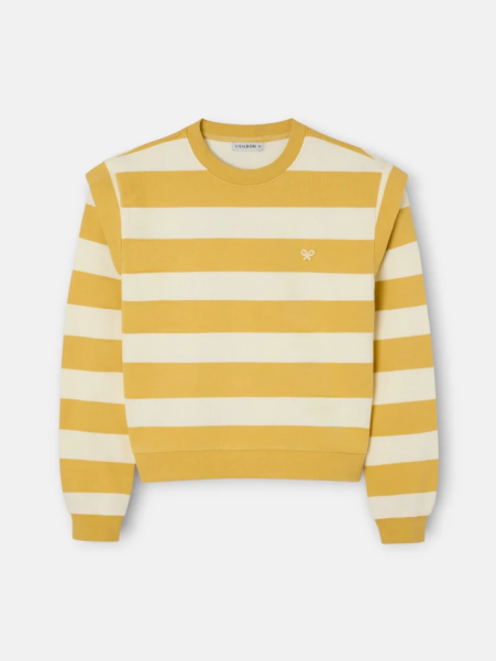 SUDADERA RAYAS MOSTAZA Y BEIGE