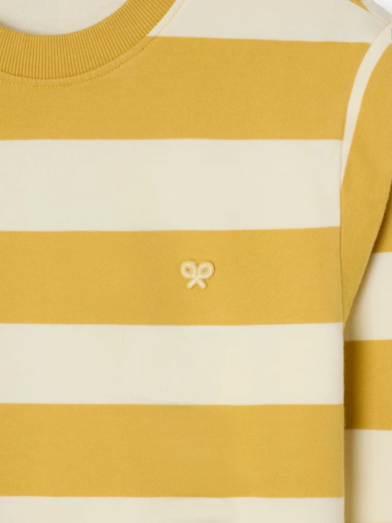 SUDADERA RAYAS MOSTAZA Y BEIGE