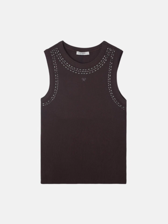 CAMISETA TACHUELAS MARRON