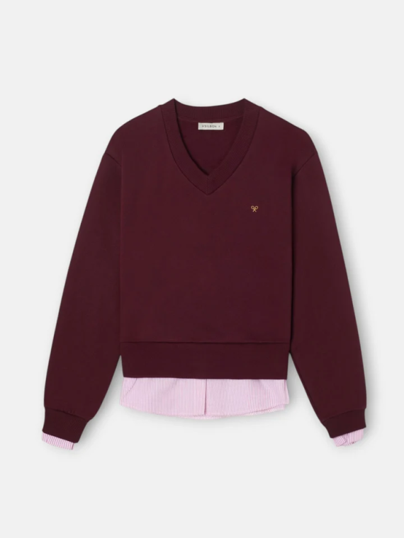 SUDADERA PICO BURDEOS