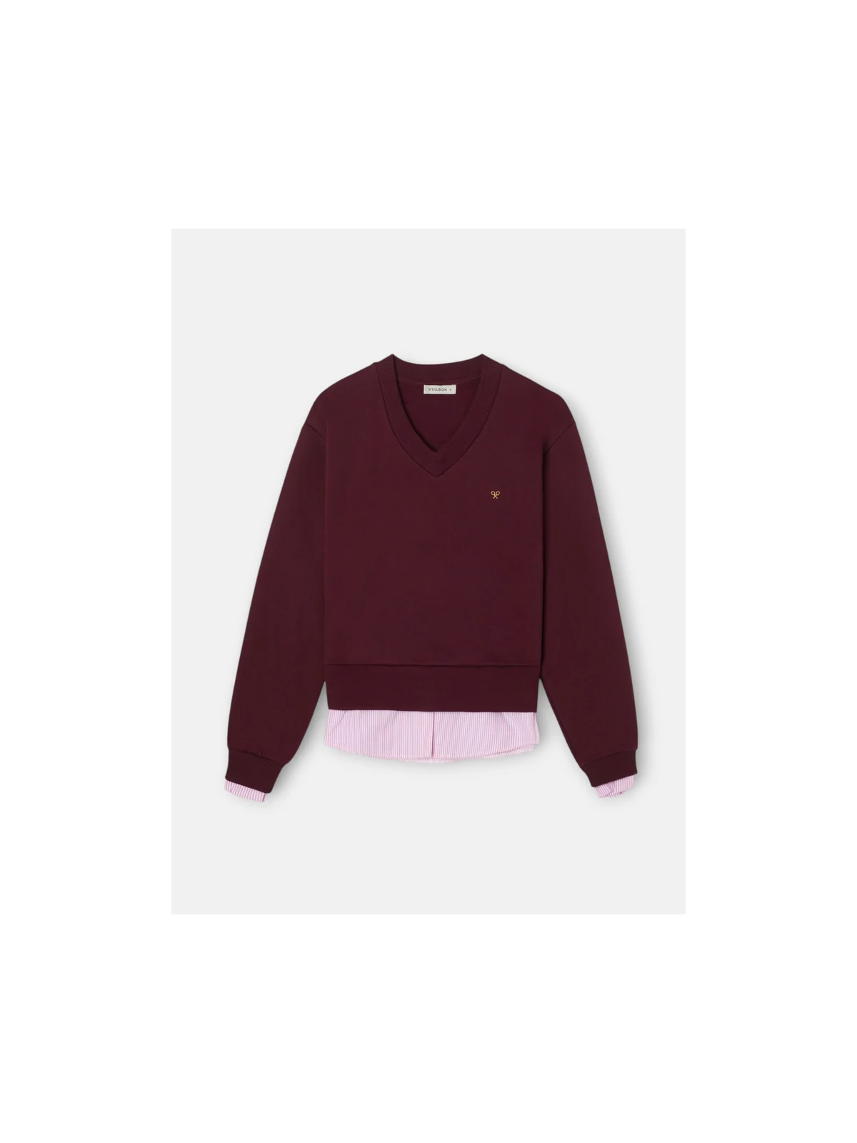 SUDADERA PICO BURDEOS